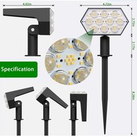 Projecteur solaire à détecteur de mouvement de style nouveau à 92 LED IP65 pour les cours