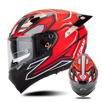 Casque à double visière, casque en fibre de verre, casque intégral pour moto, casque de conduite toutes saisons