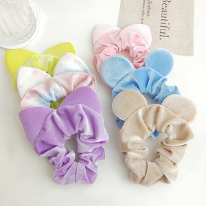 <strong>Mouse</strong> Ears Scrunchies Velvet Sparkle Sequin <strong>Minnie</strong> <strong>Bows</strong> Hair Scrunchies Hair Ties Elastic Rubber Bands Ponytail Holders - Product Image 1