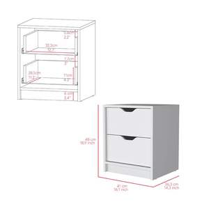 DB DB Gandu Solid Wood Nightstand French Design Two-Drawer <b>Bedside</b> <b>Cabinet</b> <b>Mirrored</b> Finish White Color for Bedroom or Apartment - Product Image 2