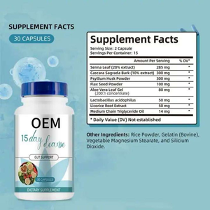 Marque exclusive JH, cure de 15 jours pour le soutien de l'intestin, capsules de complément détoxifiant, contenant du pruneau de <span class=keywords><strong>rat</strong></span> et de la coquille de coquillage - Product Image 5