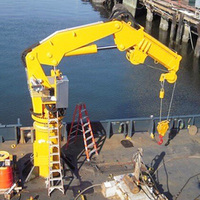Grue marine à bras articulé hydraulique de 4 tonnes 5 tonnes avec boîte de vitesses, moteur, pompe, triphasé 380V 50Hz, source d'alimentation