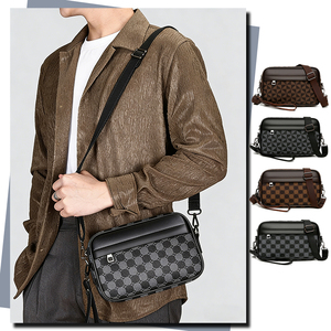 Sac <span class=keywords><strong>bandoulière</strong></span> homme en cuir PU de luxe, design tendance, avec fermeture éclair, haute qualité, prix de gros - Product Image 1