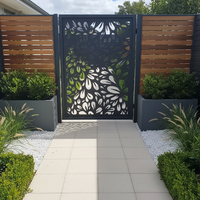 Portails modernes en métal thermolaqué découpés au laser, faciles à assembler, avec motif treillis pour jardin de villa, hauteur 8 pieds