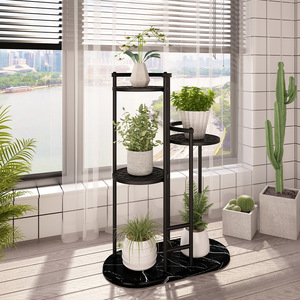 Support à plantes multi-niveaux en fer forgé, forme irrégulière, pour salon, bureau, rangement de bureau - Product Image 1