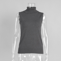 Tank Top Wanita Kasual Musim Panas Kerah Mandarin 180g Pinggang Sedang Bahan Bernapas Ramah Lingkungan Slim Fit Kancing Resleting