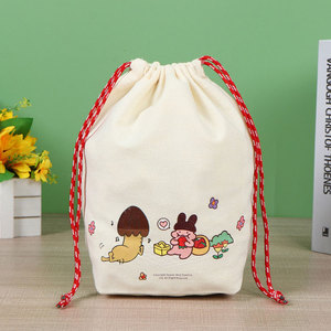 Durable Custom Logo Printed Recycled Jewelry Gift Package Pouch Cotton Canvas <b>Drawstring</b> <b>Bag</b> - Product Image 6