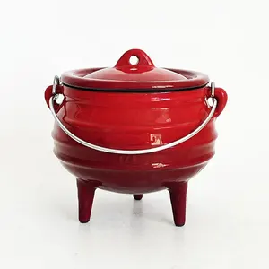 Commercio all'ingrosso pesante in ghisa smaltata vasetta Potjie per campeggio all'aperto zuppa Potjiekos - Product Image 3