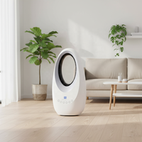Ventilateur sans pales de 18 pouces à prix d'usine en gros avec lumière LED 7 couleurs, 3 vitesses, minuterie 7,5H, cordon d'alimentation de 2,3M, Type C, prise Euro