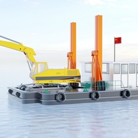 Plateforme flottante portable en aluminium avec structure en acier robuste pour station de réparation et d'entretien de bateaux