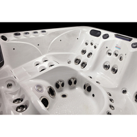 Sunrans Offre Spéciale Spa Moderne Autoportant Grande Capacité pour 6 Personnes, Bain à Remous Massant Balboa, Spa Extérieur pour Fêtes et Divertissement