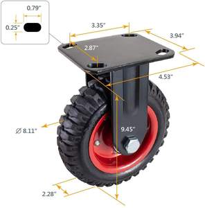 Hoch leistungs gummi Voll stahl Core Caster 5 6 8 Zoll drehbare Trolley Wheels Hochwertige Industrie rollen - Product Image 5