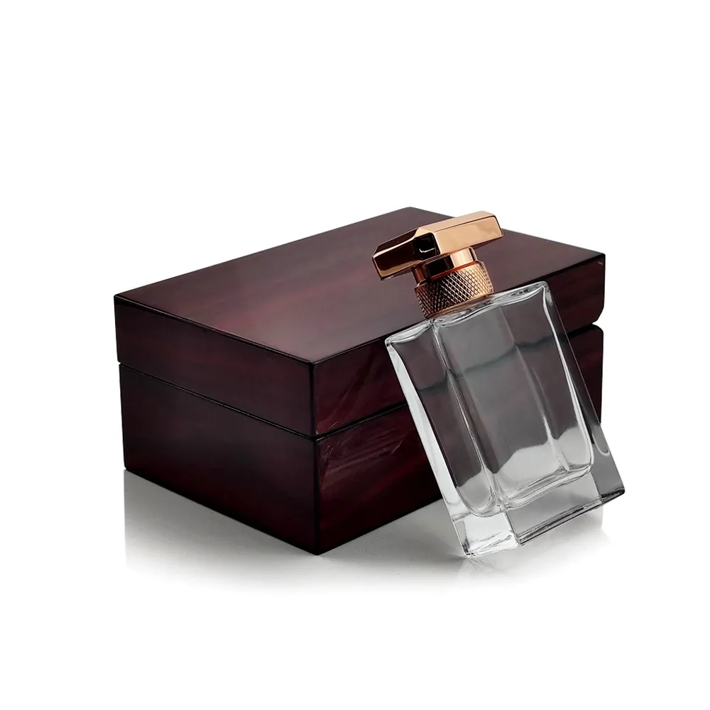 Bouteille en laque piano avec boîte bouteille de parfum de luxe avec boîte boîtes d'emballage en bois avec logo personnalisé vente en gros