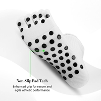 Chaussettes de football professionnelles antidérapantes à cinq doigts, chaussettes de performance d'élite pour le football athlétique