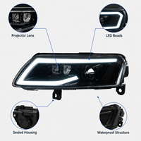 Ensemble de phares LED BK pour Audi A6 2005-2011, style Rolls, projecteur DRL, clignotant séquentiel, plug and play