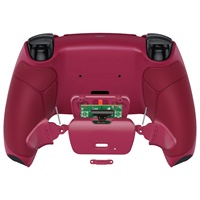 Kit Remapper Grip texturé rouge avec bouton arrière de coque arrière de carte Remappable pour contrôleur PS5 BDM030/040/050