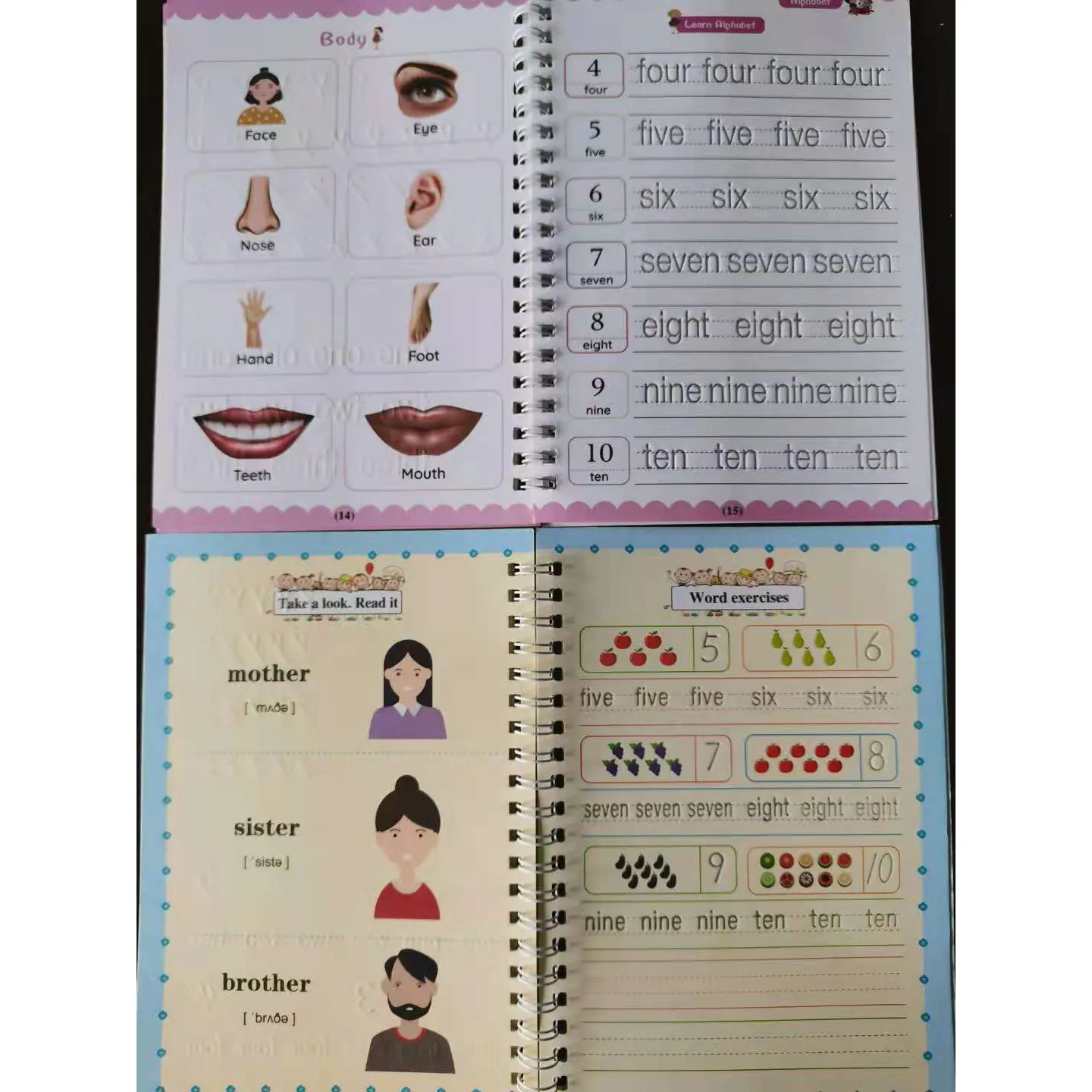 Amazon Hot Sale Thicken 130*190mm Reusable English calligraphy handwriting practice Sank Magic Practice Copybook For Kids