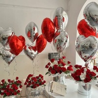 Ballons en aluminium en forme de cœur rouge de 18 pouces, personnalisés, pour anniversaire, Saint-Valentin, mariage, décoration