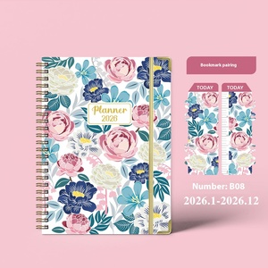 2026 cahier anglais transfrontalier A5 couverture en papier bobine journal travail mouvement calendrier et plan livre - Product Image 6