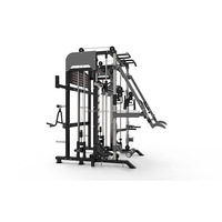 Machine Smith Commerciale de Luxe Qnteam QNDY9000A pour Musculation, Équipement d'Exercice Multifonction en Acier/Fer avec Mousse, 8 Fonctions