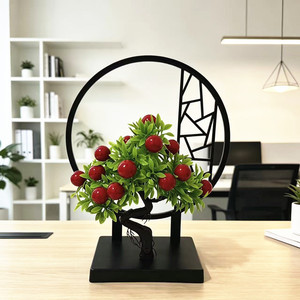 Décoration d'arbre fruitier artificiel Paulon, 15 fruits, base en plastique, ornement de bureau pour la maison et le bureau - Product Image 1