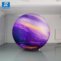 Ballon commercial de boule de publicité de planète pourpre gonflable logo et modèle imprimés par coutume avec des lumières led