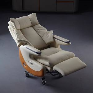Silla de Oficina Ejecutiva Moderna Nuevo Diseño de Lujo Giratoria de Cuero Genuino Ergonómica Extensible Reclinable Manual/Eléctrica - Product Image 1