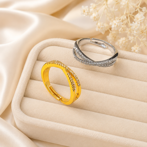 Anello a doppia fila, accessorio di moda per l'uso quotidiano femminile - Product Image 4