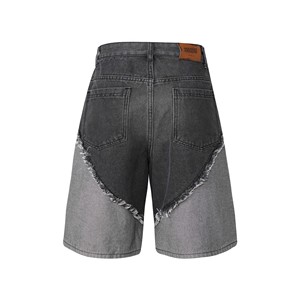 2025 Mùa Xuân/Mùa Hè Của Người Đàn Ông Cao Đường Phố Rửa Màu Sắc Đã Lỗi Thời Bị Chặn Denim Quần Short Hợp Thời Trang Thương Hiệu Lỏng Rộng Rộng Chân Năm Quý Jeans - Product Image 4