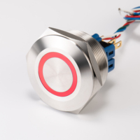 Interrupteur à bouton poussoir 30 mm en acier inoxydable/aluminium IP65 10A 1NO1NC, commande d'outillage, utilisation industrielle, grande taille, bouton à verrouillage