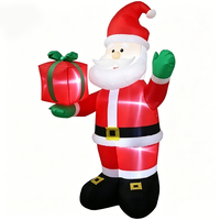 Décoration gonflable extérieure de Noël de 8 pieds en forme de boîte cadeau du Père Noël, en polyester imperméable et durable, personnalisable en usine pour la cour