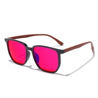 75233 Lunettes de vue carrées TR90 avec verres rouge-orange 99% anti-lumière bleue pour le sommeil et les jeux sur ordinateur