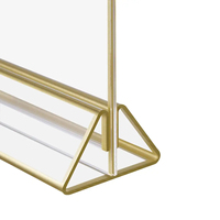 Letrero de Menú de Doble Cara de Alta Calidad, Acrílico Transparente, Elegante Marco Metálico, Diseño de Lujo para Fiestas, Bodas, Navidad