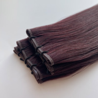 Rambut Remy Premium Double Drawn # Ekstensi Rambut Cina 99j Semua Warna Dapat Diwarnai Sambungan Micro-Link Harga Pabrik untuk Wanita