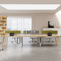 Cabines de bureau modernes en bois 4-6 personnes cloison de travail assemblé et durable bureau d'ordinateur avec fonction insonorisée