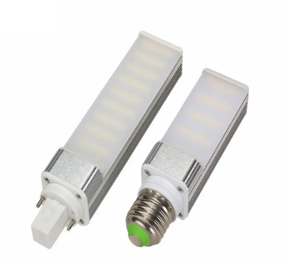 High brigh transparent/frosted cover G24 B27 E22 led horizontal plug-in lamp aluminum G24 B22 eye protection plug-in tube light
