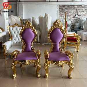 Sofá de Boda Morado Elegante Personalizado SMOOTH, Silla de Trono de Terciopelo, Decoración de Fondo de Escenario para Eventos - Product Image 3