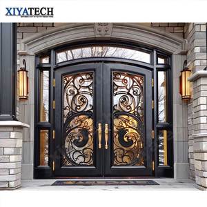 Xiyatech Nhà Máy Giá Thiết Kế Cổ Điển Tùy Chỉnh Bên Ngoài Cửa Sắt Nướng Thiết Kế Rèn Sắt Phía Trước Nhập Cửa Cho Nhà - Product Image 1