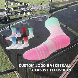 Calcetines Deportivos Profesionales Modulares con Diseño Personalizado, Logotipo Personalizado, Amortiguación en el Talón, Coloridos, Tejidos en Degradado para Baloncesto, Verano - Product Image 2