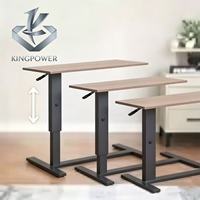 Table de levage métallique à pression d'air, bureau debout mobile pour chambre et maison, bureau d'ordinateur réglable multifonctionnel, table de chevet individuelle