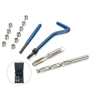 14pcs M8x1.25 brocas HSS cortador de bobina inserção de rosca repair tool set kit de reparo da linha