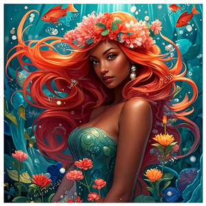 Usine de personnalisation en gros bon marché pour les peintures au <span class=keywords><strong>diamant</strong></span> 5D de sirènes avec le thème de l'océan bleu - Product Image 1