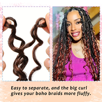 Extensions de cheveux synthétiques 80g French Curl Crochet Hair Ombre, tresses au crochet 18 pouces, boucles de plage rebondissantes, anti-emmêlement