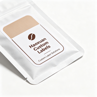 Etiquetas Personalizadas Haoxuan para Bolsas de Café Pequeñas, Adhesivos Impresos en Película Mate BOPP Blanca para Empaquetado Individual de Café