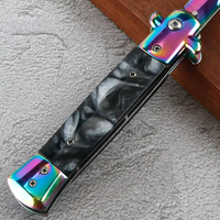 Couteau pliant tactique EDC portable de survie en résine, lame en acier inoxydable OEM, manche en résine, couteau AKC pour l'extérieur