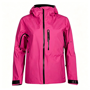 BWS Windproof Waterproof Breathable Women Size Winter Hooded Contrast <strong>Ski</strong> <strong>Jacket</strong> 100% Polyester for Turqoise Gloss Tone <strong>Pink</strong> - Product Image 2