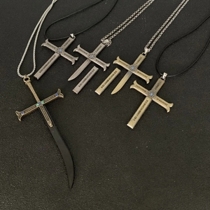 Collar con Colgante de Cruz de Dracule Mihawk, Amistad, Regalo para Hombres y Mujeres, Amuleto de Anime, Desmontable, Retro, Gargantilla, Joyería para Hombre - Product Image 3