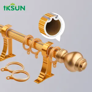 IKSUN Golden window tracking silent gliss triple in alluminio tenda rotaie e aste per tende