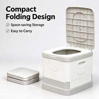 Toilette pliante multifonction portable, commode de camping pliable, toilette de voyage en plastique PP, toilette de voiture, gain de place, pour adultes