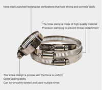 Colliers de serrage pour tuyaux HJYAJZT en acier inoxydable, style américain, galvanisés, avec boulons de type collier de serrage pour tuyaux